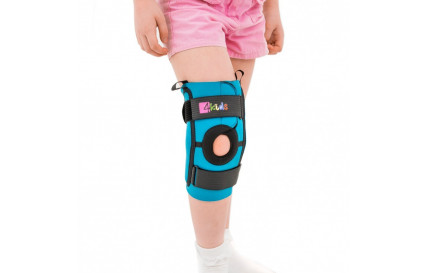 Детский коленный полужесткий ортез с боковыми шинами и пателлярным кольцом Reh4Mat Fix-kd-12