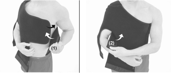 Закрепите ортез на липучке