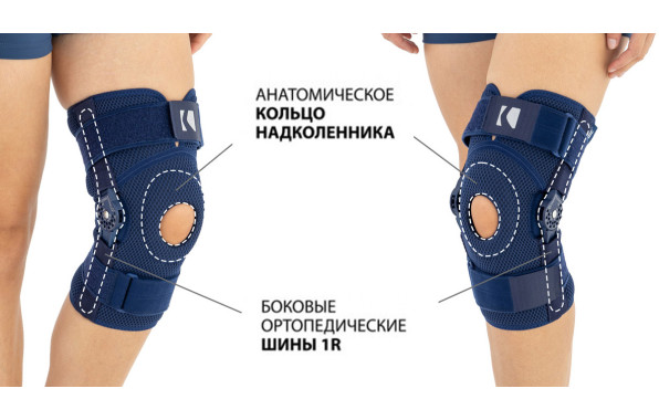 Закрытый ортез коленного сустава с регулировкой подвижности с шагом 15° и закрытым шарниром Reh4Mat Am-osk-z/1r