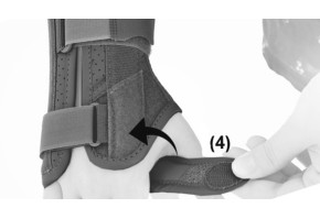 3) Закрепите обводные ленту первого пальца (4) 