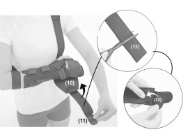 Протяните пояс через плечо и застегните карабинчик