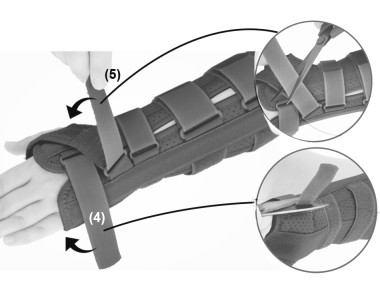 4) Проденьте ремни через пряжки и закрепите их на липучках.