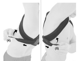 2) Установите и застегните липучку (4 и 5).
