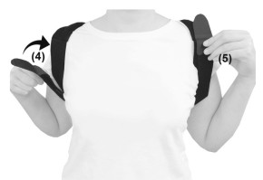 4) Закройте застежки-липучки (4 и 5).