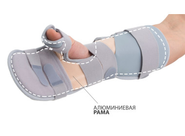 Ортез ортопедической шиной, выполненной из алюминия