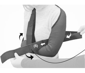 Пропустите обводную ленту (5) через плечо