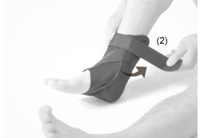 6) Закрепите ленту,  закрепите липучку (2)