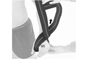 3) Наденьте ортез на строну больной конечности